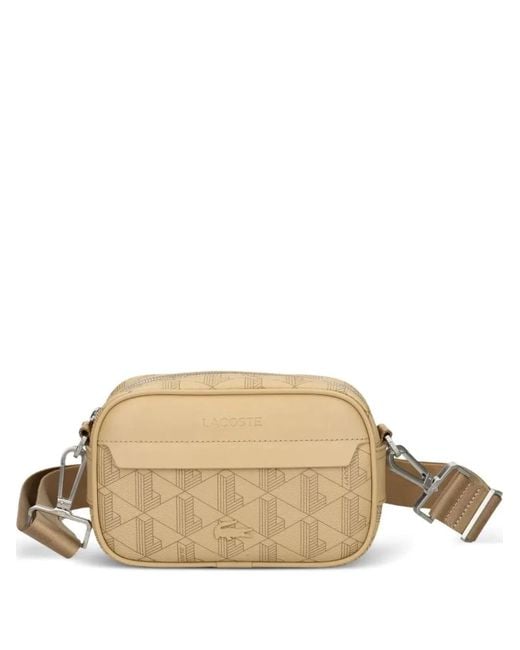 Lacoste Natural Mini Logo-Print Crossbody Bag for men