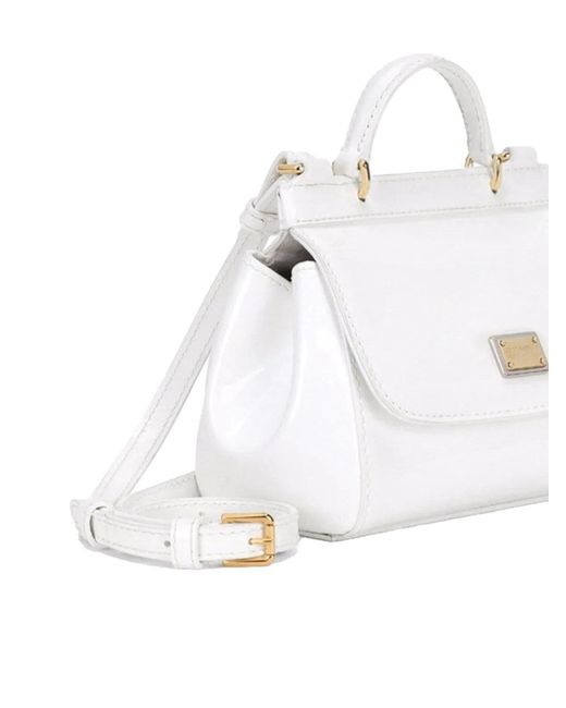 Dolce & Gabbana White Dolce & Gabbana Shoulder Bag "Patent Leather"
