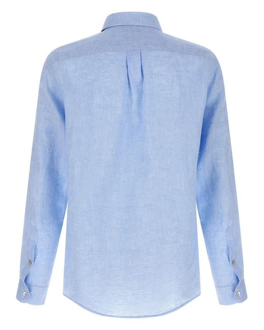 Rivvia Projects Blue Linen Shirt for men