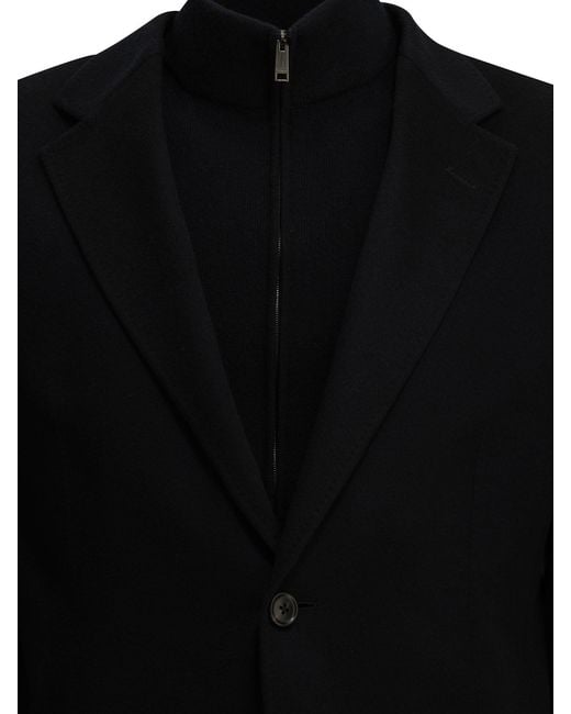 Zegna Black Cashmere Cotton Cupro Polyamide Lycra Cashmere Blazer for men