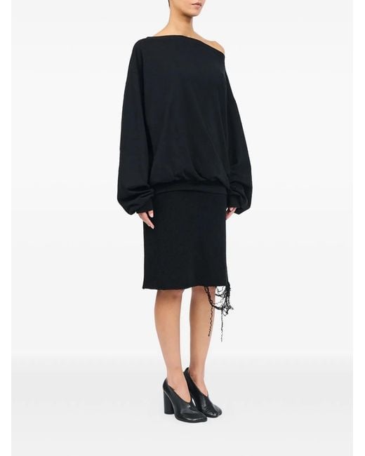 MM6 by Maison Margiela Black Cotton Oversized Top
