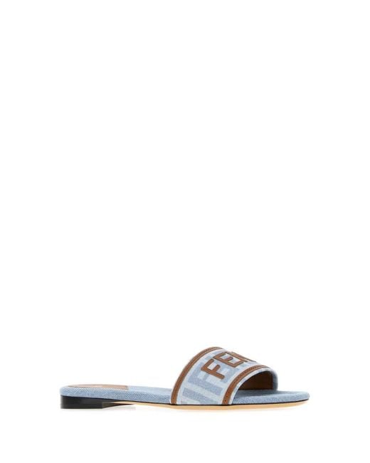 Fendi White Flat Shoes