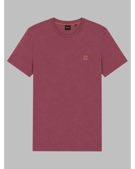 Boss Pink T-Shirt "Tales" Con Patch Logo for men