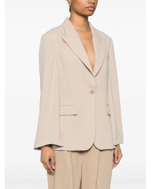 P.A.R.O.S.H. Natural Single-Breasted Blazer Jacket
