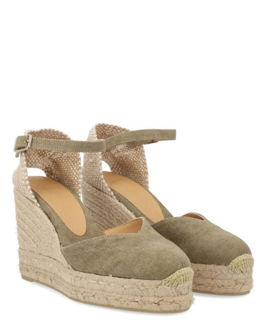 Castaner Natural Castañer Cotton Leather Heel