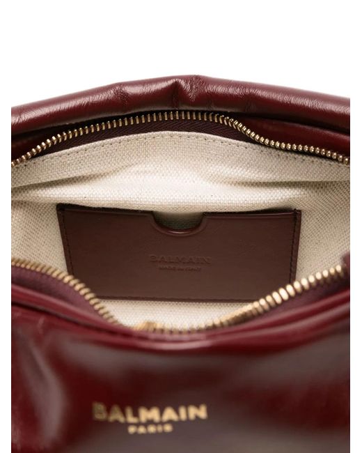Balmain Brown Sync Medium Leather Shoulder Bag