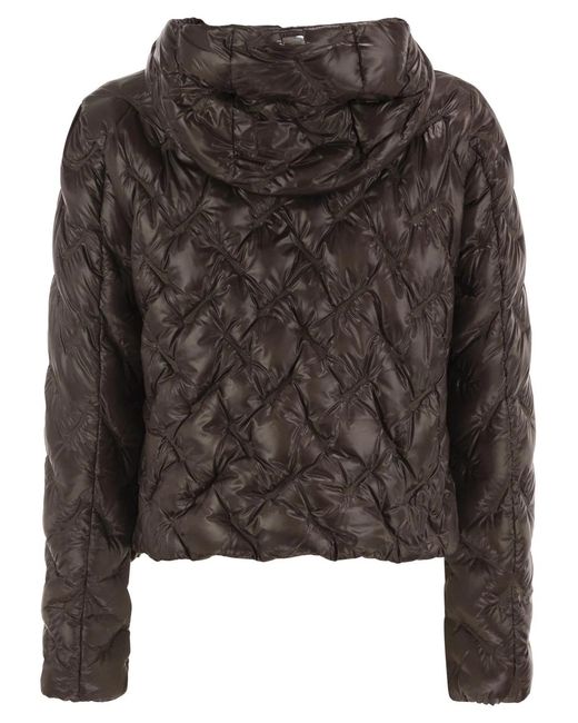 Herno Black Diamond-Quilted Hooded Down Jacket