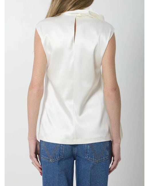 Bottega Veneta White Silk Satin Top
