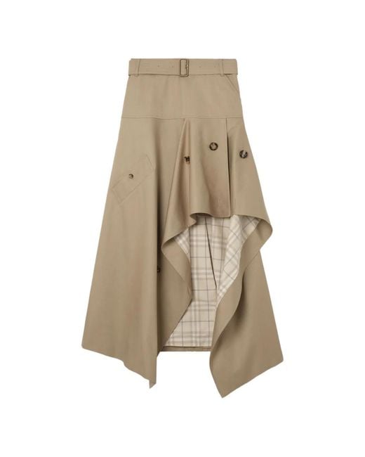 Burberry Natural Cotton Long Skirt