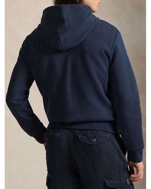 Polo Ralph Lauren Blue Cotton Full-Zip Hooded Sweatshirt for men