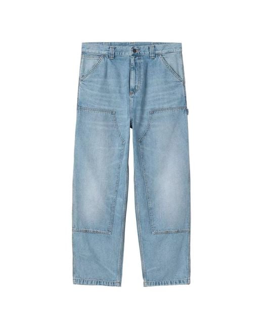 Carhartt Blue Denim Cotton Jeans for men