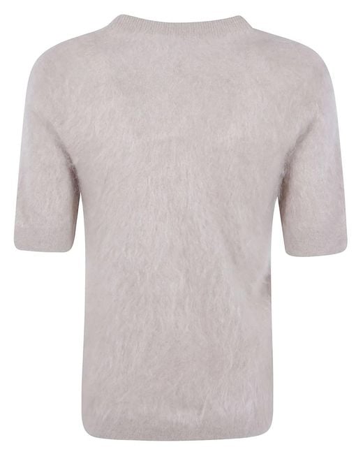 Seventy Gray Cashmere Short Sleeves Round Neck Sweater