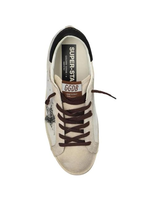 Golden Goose Deluxe Brand White Super-Star Sneakers With Animal Print
