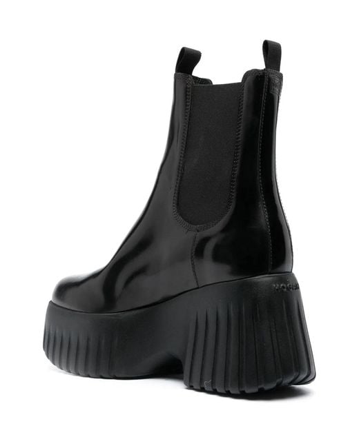 Hogan Black H-Stripe Chelsea Boot