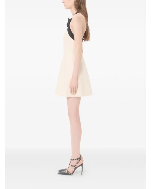 Valentino Natural Wool And Silk Blend Mini Dress