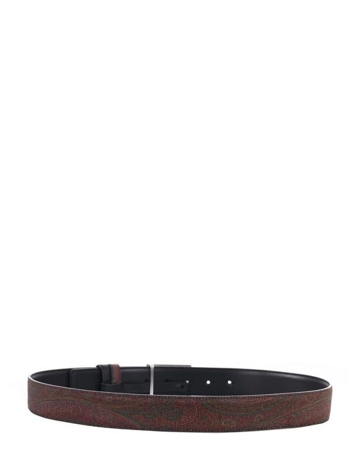 Etro White Reversible Logo Belt Arnica And Lea for men
