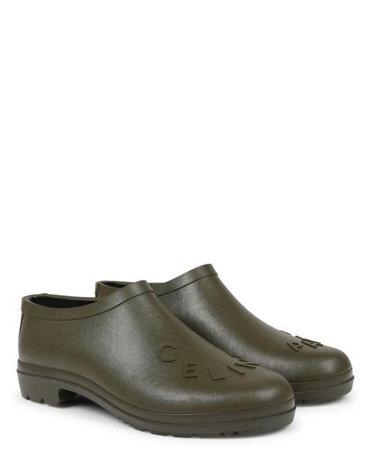 Céline Green Zoccolo "Garden" Con Logo