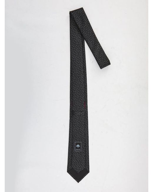 Gucci White Silk Tie With Clamps for men