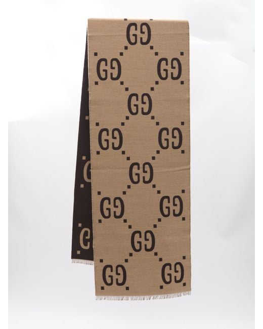 Gucci Natural Gg Jacquard Scarf for men