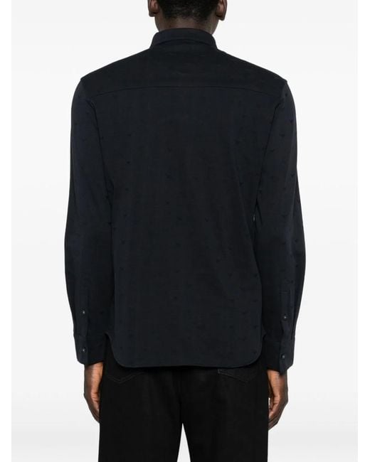 Emporio Armani Black Logo Cotton Shirt for men