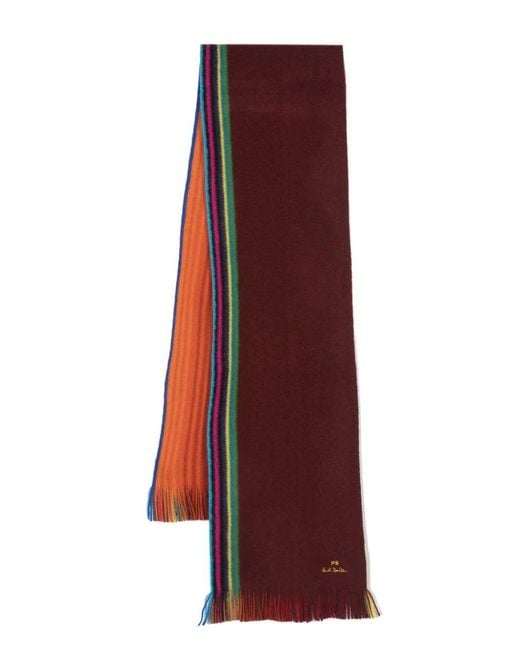 Paul Smith Red Ps Paul Smith Scarf Reversible Stripes for men