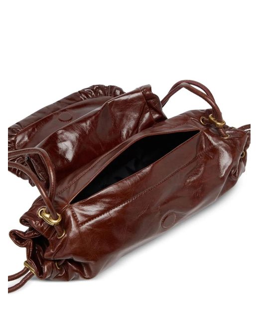 DIESEL Red Scrunch Leather Shoulder Bag