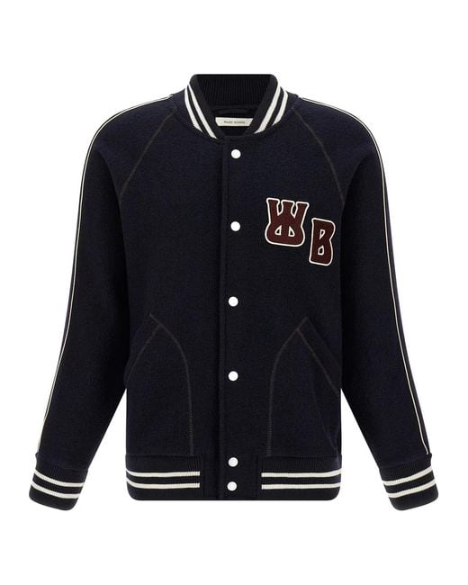 Wales Bonner Blue 'The October Varsity' Bomber Jacket for men