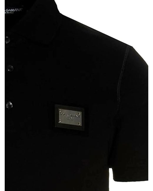 Dolce & Gabbana Black Dolce & Gabbana Cotton Polo for men