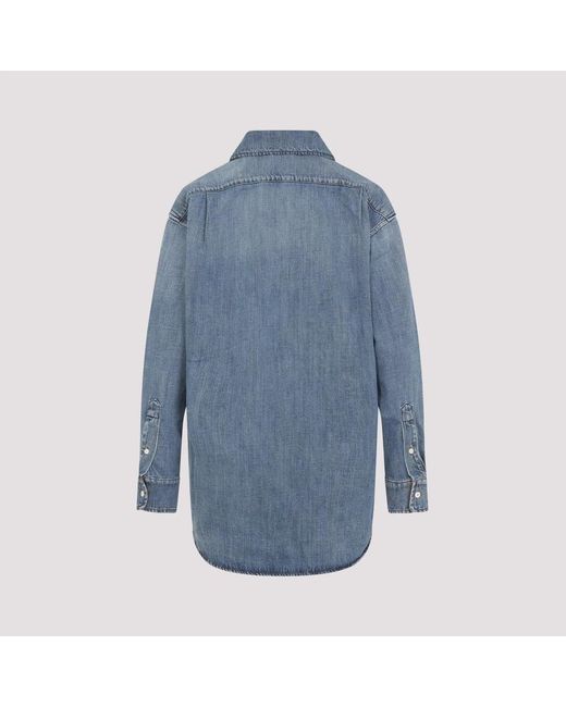 Miu Miu Blue Logo Patch Shirt