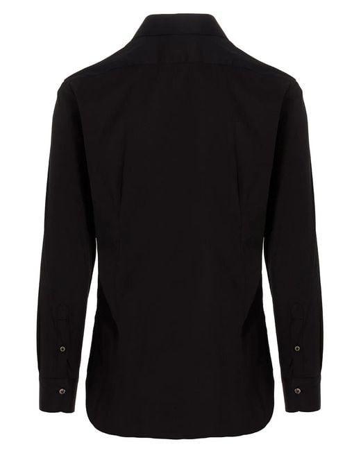 Barba Napoli Black Poplin Shirt for men