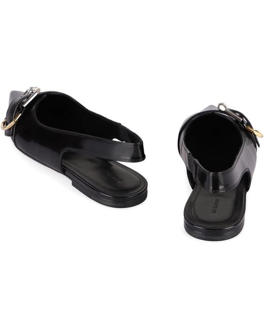 Givenchy Black Voyou Leather Slingback Flats