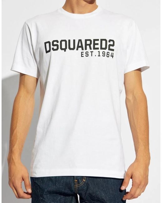 DSquared² White Cool Fit Logo T-Shirt for men