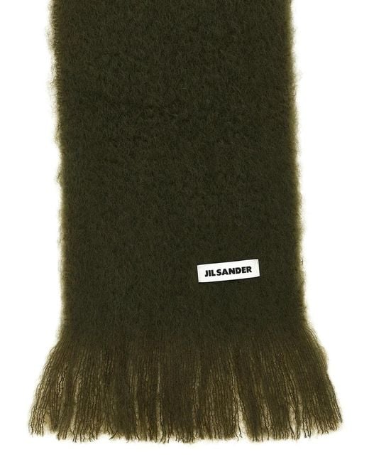 Jil Sander Green Mohair Scarf