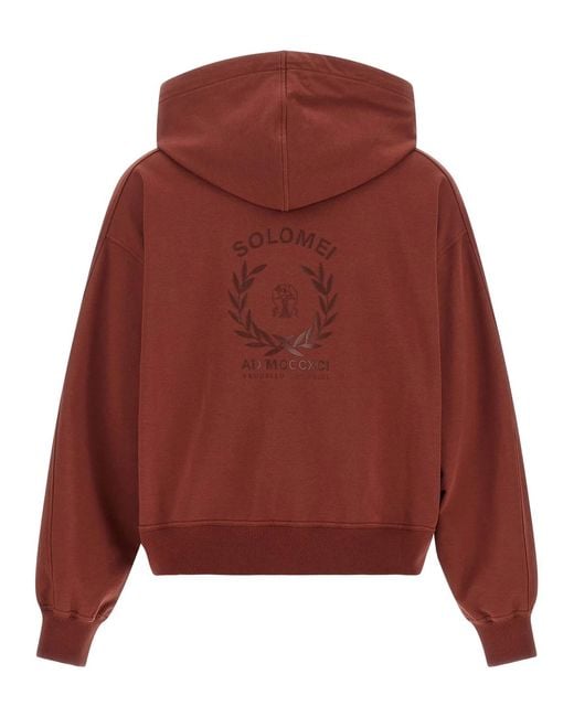 Brunello Cucinelli Red 'Solomei Ad Mcccxci' Hoodie