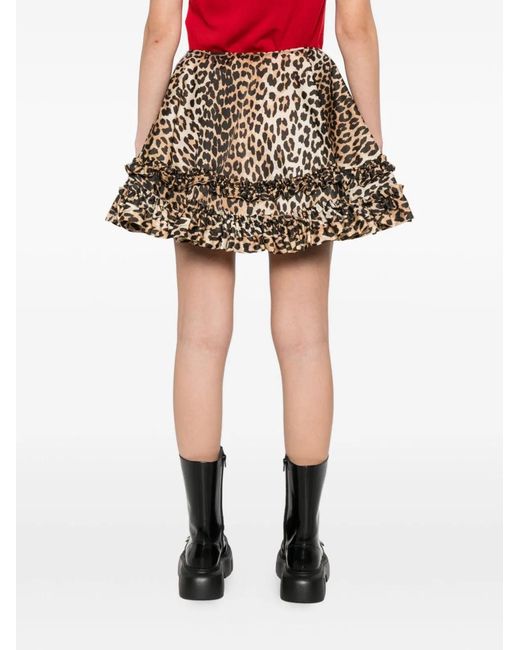 Ganni White Leopard Skirt