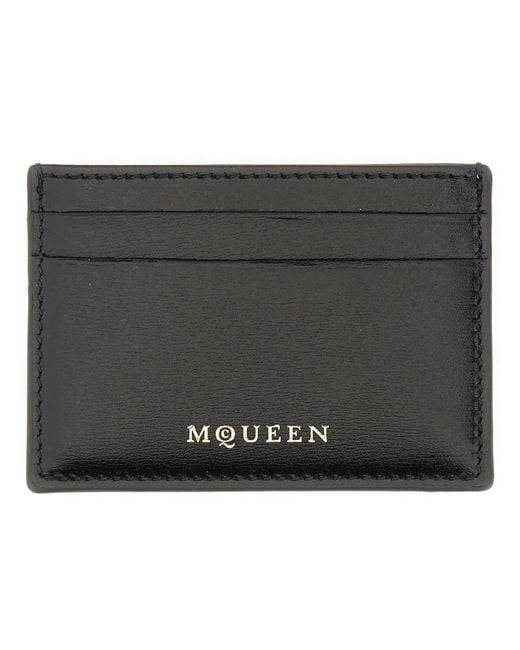 McQueen Black Card Holder With Logo
