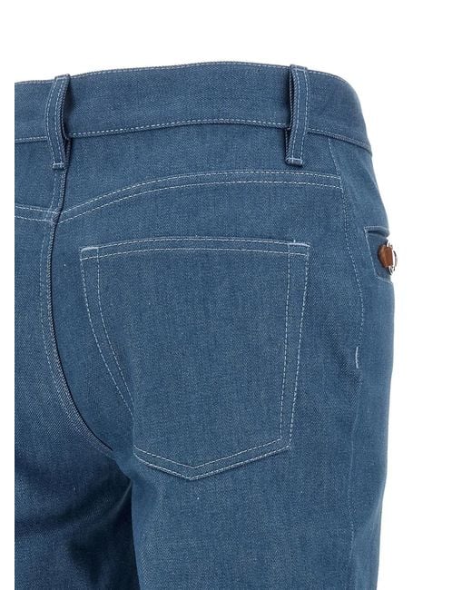 Gucci Blue Straight Mid Rise Jeans