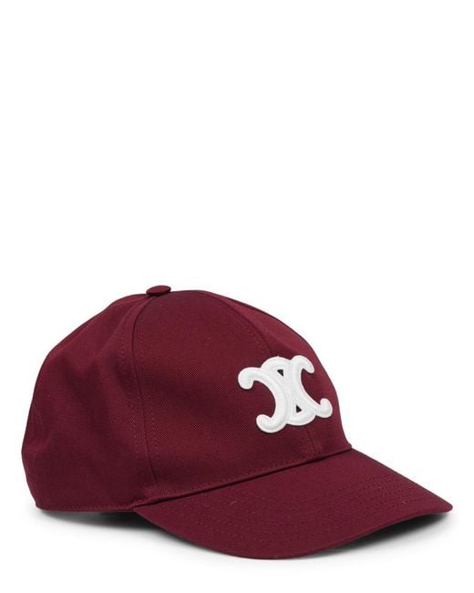 Céline Red Cappello Da Baseball Con Logo