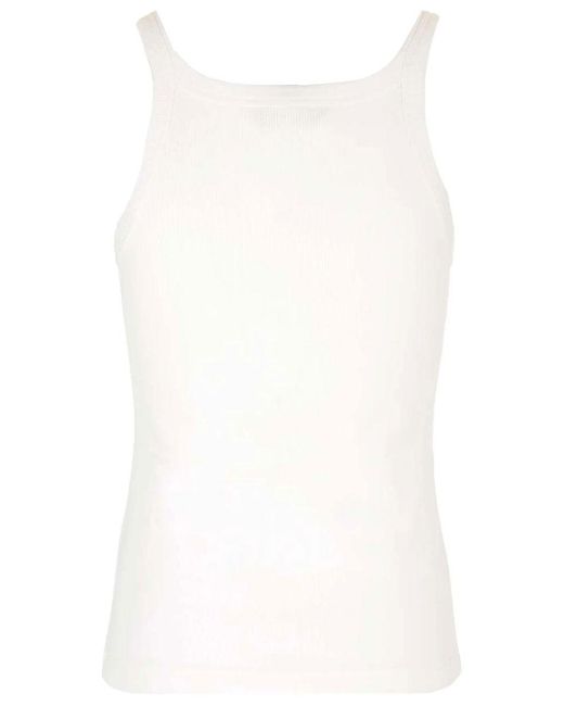 Fendi White Tanktop Canale Blanco Etiq Camel Logo