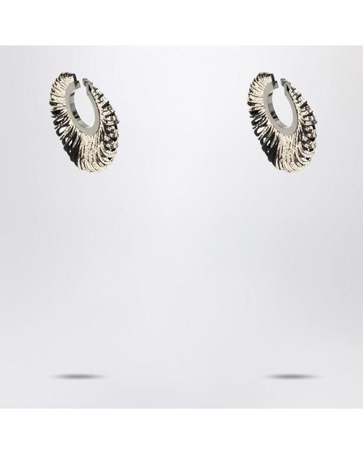 SO-LE STUDIO White Metallic Revolve Earrings