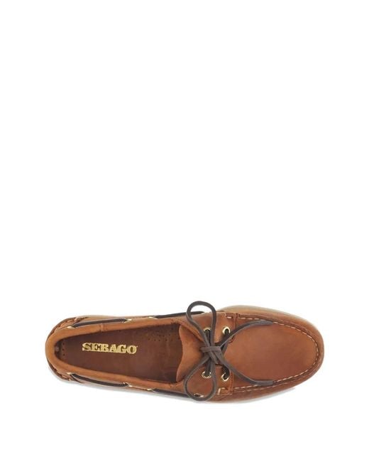 Sebago Brown Classic Leather Boat Shoe for men