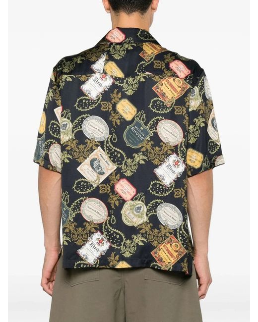 Rhude Gray Vin Bandana Print Button Up Shirt for men