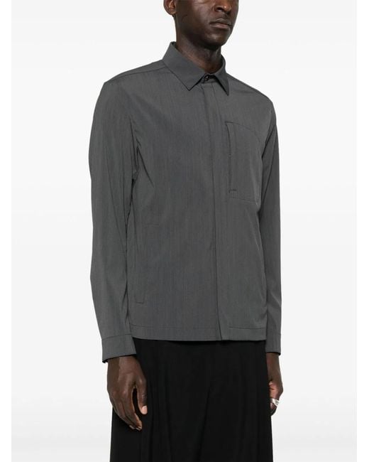 Herno Gray Soft Blend Long-Sleeve Shirt for men