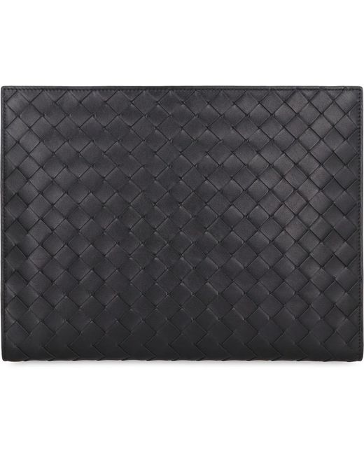 Bottega Veneta Gray Intrecciato Vn Document Case for men