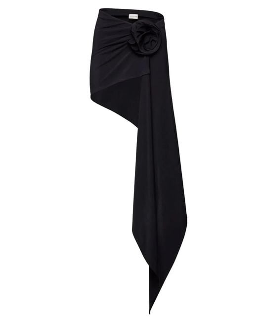 Magda Butrym Black Asymmetrical Skirt Swim