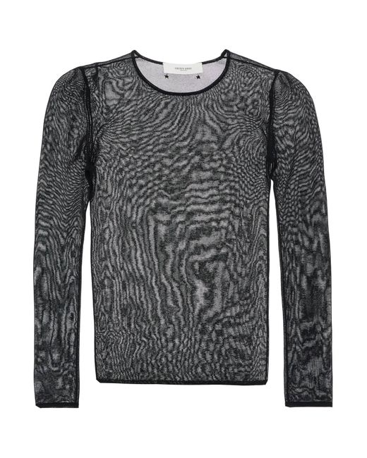 Golden Goose Deluxe Brand Black Viscose Sweater With Small Metallic Applications