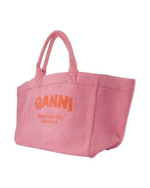 Ganni Pink Reversible Tote Xxl