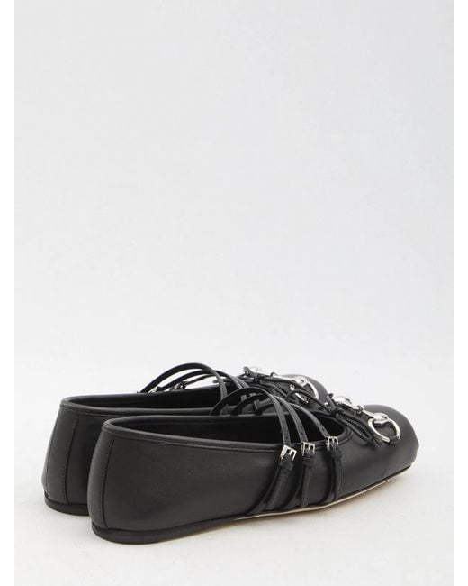 Gucci White Leather Ballerinas