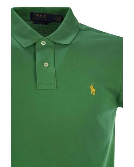 Polo Ralph Lauren Green Slim-Fit Pique Polo Shirt for men