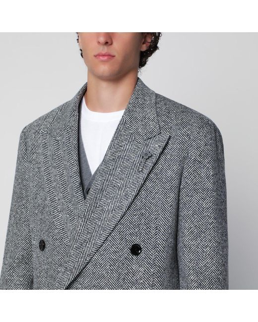 Lardini Black Doublebreasted Coat for men